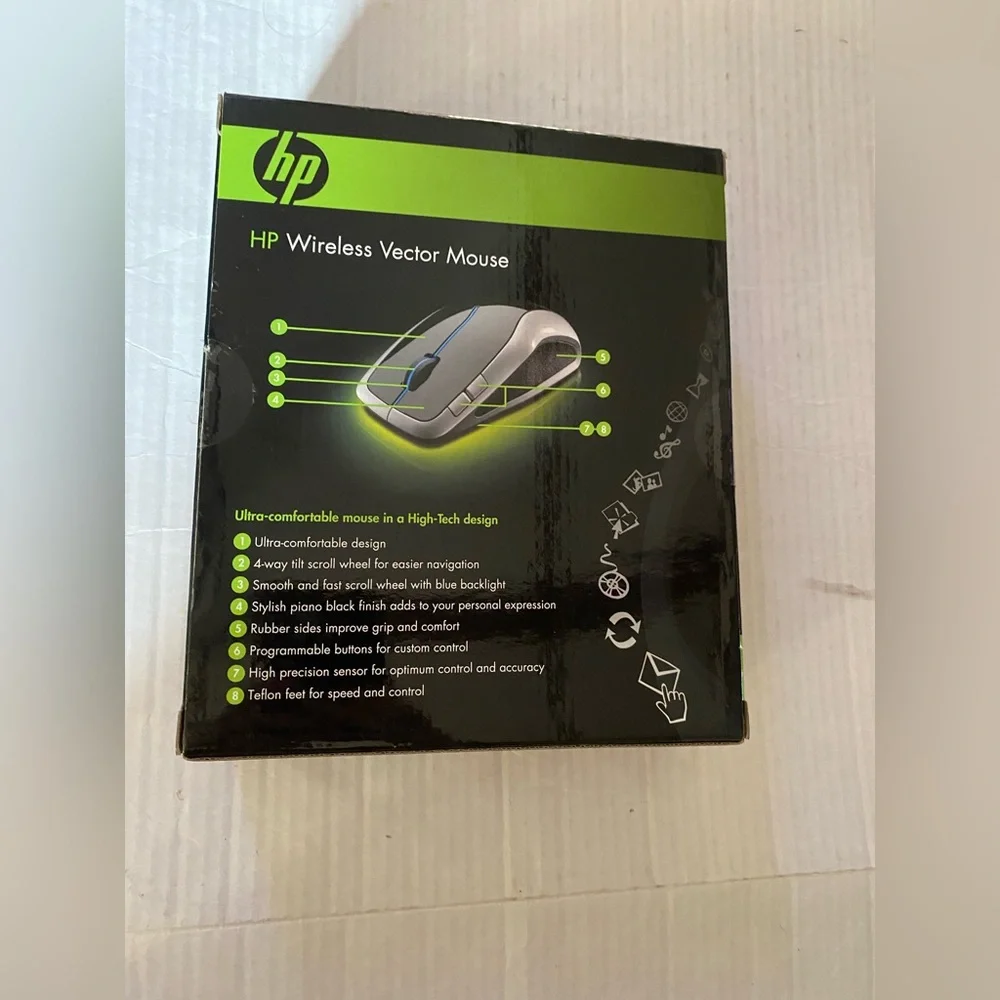 HP Wireless Vector Mouse retro 2008 for Windows Vista KT400AA#ABA NEW